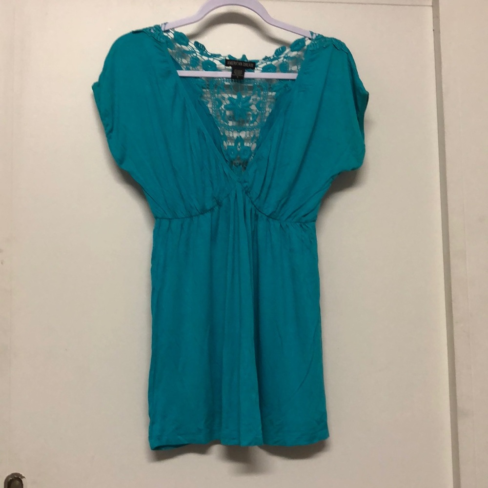 Brand New Sexy American Dream top Small Teal
